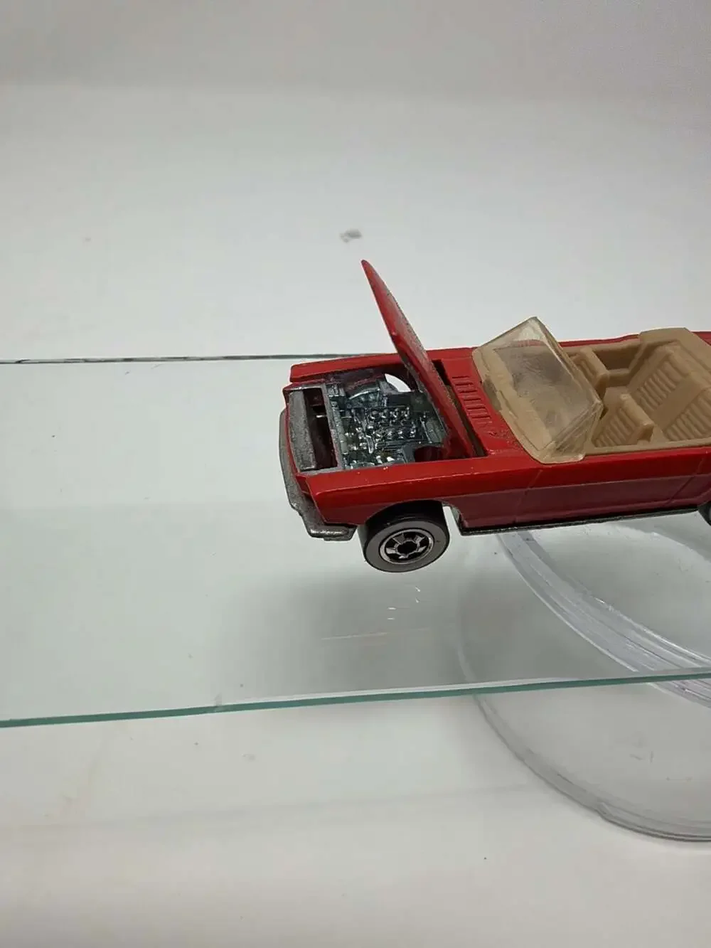 Hot Wheels 1983 Vintage '65 Mustang Convertible Red Diecast Car with Opening Hoo